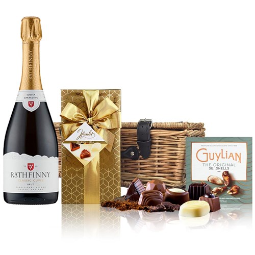 Rathfinny Estate Classic Cuvee Brut Sussex 75cl And Chocolates Hamper